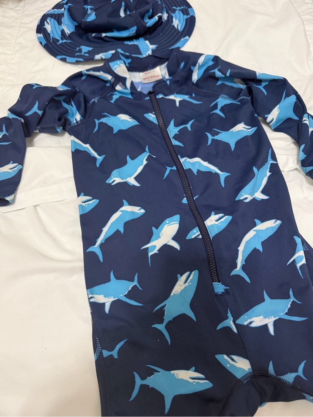 Hanna Andersson 3T Swim Suit with matching Medium Hat
